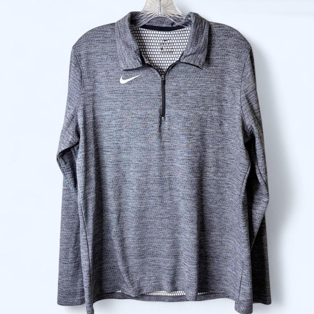 Nike Grey Heathered Dri-FIT Quarter Zip Pullover Top Size XXL Athleisure